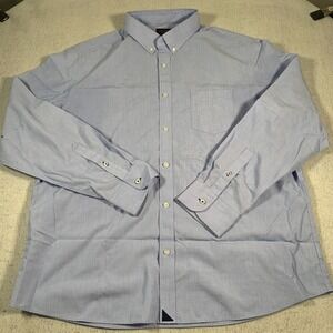 UNTUCKit Mens Shirt 2XL Blue Long Sleeve Check Button Down Cotton Wrinkle Free